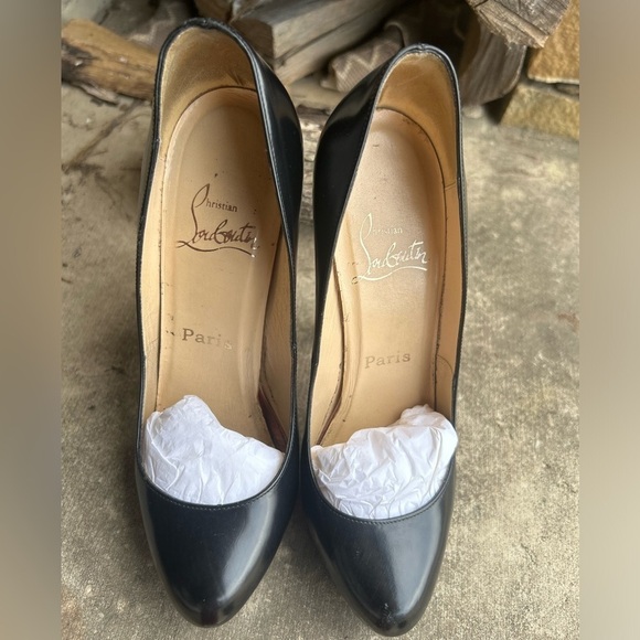 Christian Louboutin authentic black leather classic heels Sz-6.5. C - Picture 6 of 11